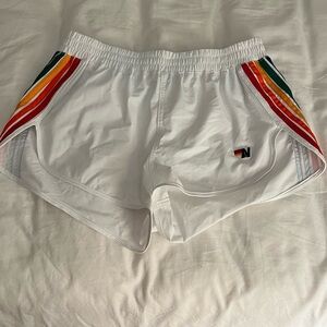 Aviator Nation white shorts